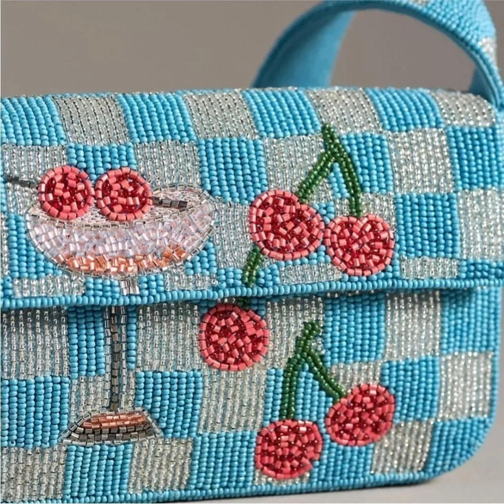 NWOT Anthropologie The Fiona Beaded Bag Food & Drink Edition